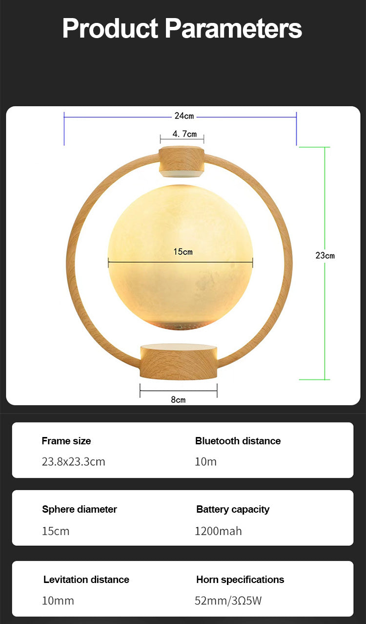 Magnetic Levitation Moon Bluetooth Speaker